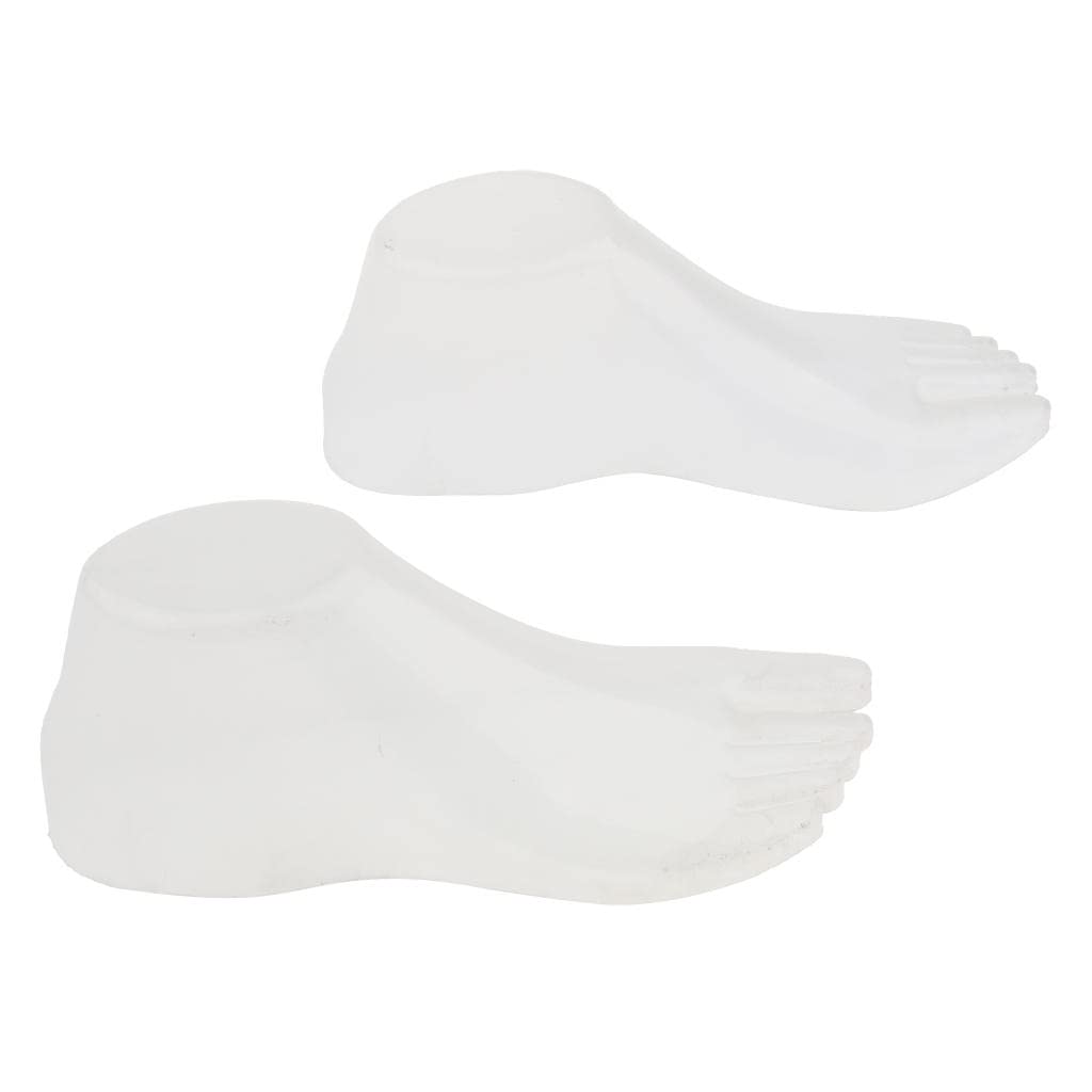 2X Herren Damen Sandale Sneaker Flip Flops Socken Schuh Display Füße Schaufensterpuppe - Transparenz