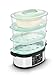 Morphy Richards 3 Tier Food Steamer, 9L, 60 Minute Timer with Bell, Instant Steam Production, Visible Water Gauge, Rice Tray, 750W, Stainless Steel, 48755, Black