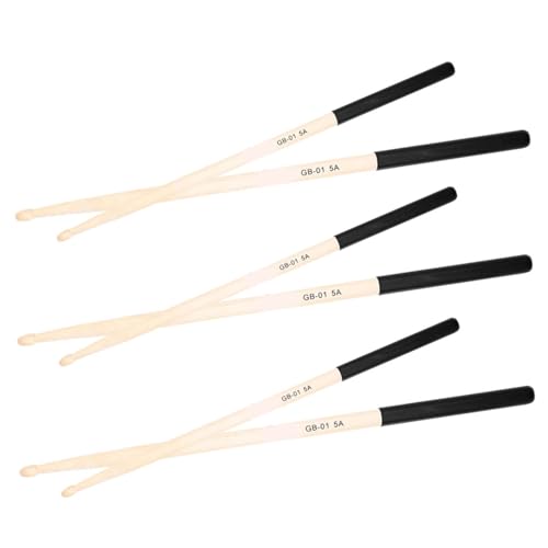 Baquetas de madera BESPORTBLE 5A 3 pares negras miniatura 1