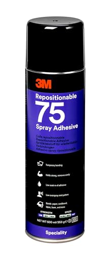 3M Colle aérosol 75 repositionnable, Claire, 500 mL