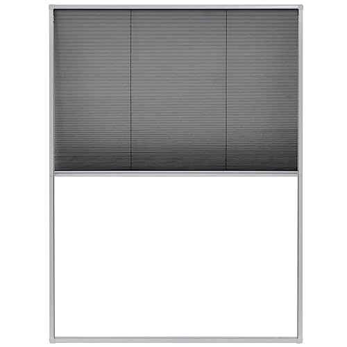 vidaXL Moustiquaire Plissée pour Fenêtre Store de Protection Contre Insectes Anti-Moustique Enroulabe Intérieur Aluminium 60x80 cm