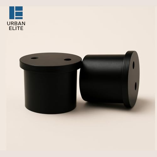 Image of Urban Elite Heavy Curtain Wall to Wall Bracket Black for Stainless Steel Curtain Rod and Wardrobe Rod (Steel)- 2pcs (Black)