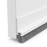 Paraspifferi Porta Blindata Autoadesiva,Paraspifferi Sottoporta, para Spifferi Guarnizione Sottoporta con Spazzola, Per Porte, Finestre, Armadi - Grigio (1, white)