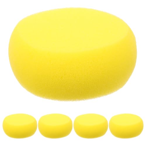 Healvian 5個 ペットクリーニングスポンジ 犬用バスブラシ 美容スポンジ ボ ラバー 洗車 シャンプー ペットクリーニング用品 バススクラバー 泡 Yellow