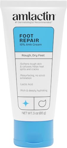 Image of AmLactin Foot Repair Cream, 15% Lactic Acid for Cracked Heels, 3 Ounce (Pack of 12)