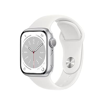 Apple Watch Series 8 [GPS, 41mm] - Silver Aluminum Case with White Sport Band, M/L (Renewed)