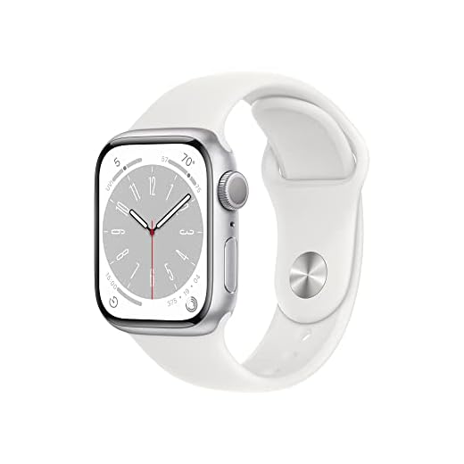 Apple Watch Series 8 (GPS), Smartwatch com caixa prateada de alumínio – 41 mm • Pulseira esportiva branca – Padrão