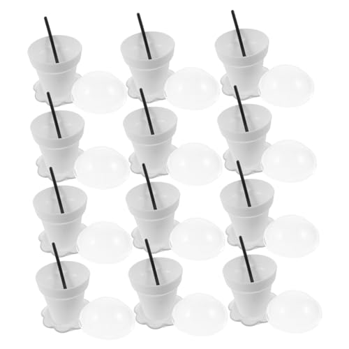 GETAJGHSD 40 セットプラスチック製ミニデザートカップ 蓋付き丸型ムースボウル 再利用可能なアイスクリーム容器 ケーキ プリン パーティー用サー