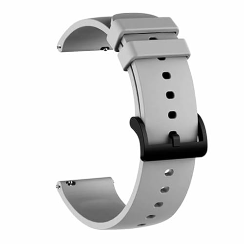 Image of HUMBLE Soft Silicone 19mm with Black Metal Buckle Strap for Smartwatch Compatible with Noise Colorfit Pro 2 /Oxy /Pulse /Beat, Boat Storm Smart Watch & Watches with 19mm Lugs-Grey
