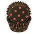 Jubilee Sweet Arts Black Hot Pink Polka Dot Cupcake Muffin CupsStandard Size 50 count