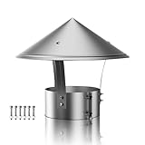 120mm Chimene Capucha Acero Inoxidable, Top, Conducto De Humos Sombrero Protector Contra Viento Y Lluvia Con Accesorios Para Diferentes Tipos De Chimeneas(304 material,160 mm(6.3 in))