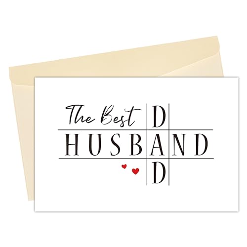 Heyshoo Romantic Father's Day Card, Cute Card for Husband From Wife, Hubby Birthday Gift, Appreciate Gift for Him