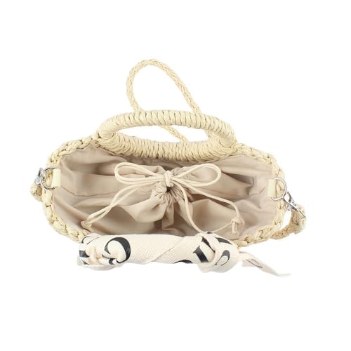 Eiyye Women's Shoulder Handbag Straw Beach Bag Woven Tote Purse Summer Beach Bag, Off White4