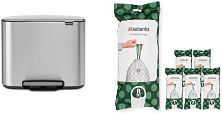 Brabantia Bo Pedal Bin - 1 x 60L Inner Bucket (White) Waste/Recycling Kitchen Bin