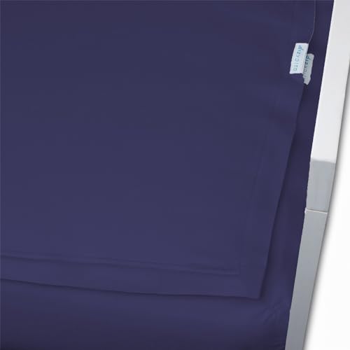 Image of QuickZip Crib Sheet Set - Faster, Safer, Easier Baby Crib Sheets - Includes 1 Wraparound Base & 1 Zip-On Crib Sheet - Deep Navy 100% Cotton - Fits All Standard Crib Mattresses