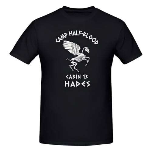 Cabin 13 Camp Half Blood Skeleton Hades Percy Jackson Olympians Boy Shirt T-Shirt Tee Style Hot Deals Black