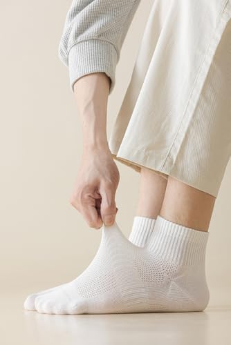 Image of Men's Cotton Rich Ankle Socks Unisex | Soft, Skin Friendly, Terry Cushioned & Breathable | Fits UK 5-11| Combo Packs (IN, Alpha, Free Size, 10, White)