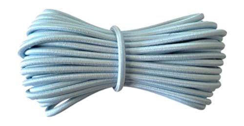 Round Elastic Cord - 5 mm diameter - Pale Blue - 5 metres