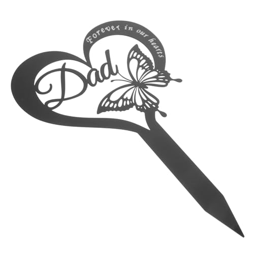 OFFSCH Palo Commemorativo in Metallo A Forma Di Cuore Pali Per Cimitero Decorazioni Per Tomba Accessori Per Cimitero Palo Da Giardino