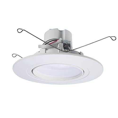 Halo Ra 5/6 Inch Integrated Led Retrofit Recessed Gimbal Led Light Selectable Cct (2700K-5000K) 600 Lumens White #TOP5