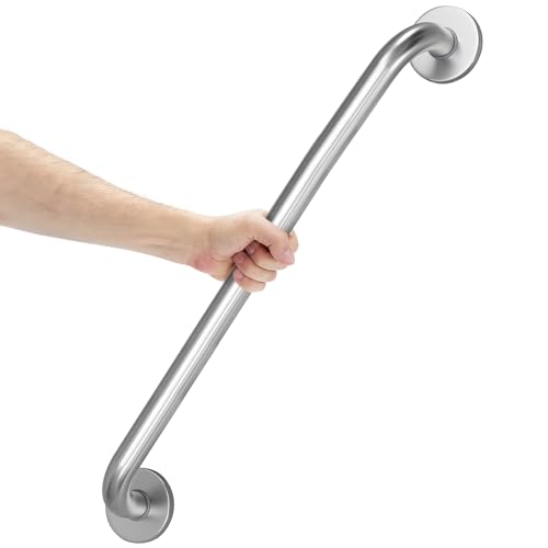 Image of AmazerBath Long Grab Bars for Bathtubs and Showers Anti Slip, 32 inch L x 1.25 inch D, Handicap Grab Bars Stainless Steel, Shower Grab Bars for Seniors, Bathtub Handle Bars for Bathroom Holds 500LBS