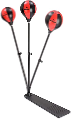 Image of XpeeD Sports Boxing Punching Stand Set | Boxing Set with Glove & Adjustable Standing Punch Ball for 4-10 Year Kids (Red, Black)