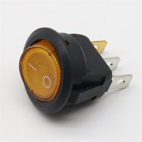 Interrupteur à bascule rond LED jaune 220V SPST pour bateau