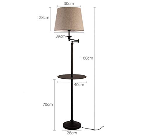 Lámpara de pie simple para dormitorio con bandeja auxiliar 6