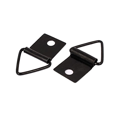 Image of Aexit Photo Frame Nails, Screws & Fasteners Hanging Single Hole Triangle D-Ring Hanger Black Picture Hangers 27mmx16mm 20pcs