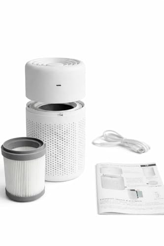 Image of Smart Mini Air Purifier for Home | True HEPA Air Cleaner for Rooms up to 300 Sq Ft Coverage | Removes Dust, Pollen, Smoke & Odors | Portable Air Purifier for Bedroom, Office (Air Purifier)