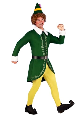 Fun Costumes Authentic Buddy The Elf Costume Adults Men, Christmas Cosplay Holiday Dress-Up (L)