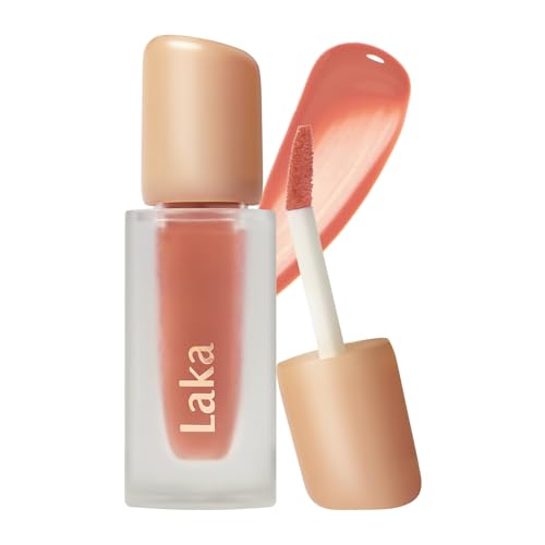 Laka Fruity Glam Tint | Glowing Korean Lip Tint with Hydrating Lightweight Texture | Buildable Color, Non-Sticky High Shine Gloss | K-Beauty Korean Makeup | #125 Mango, 0.15oz