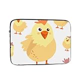 JKLQWC Laptoptasche mit Huhn-Motiv, bedruckt, für Damen und Herren, stoßfest, für Reisen, Büro, Schule, Schwarz , 10 inch