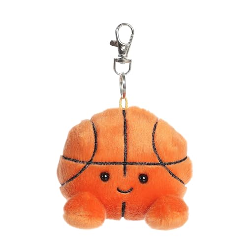 Aurora Adorable Palm Pals Hoops Basketball Clip-On - Fun Collectible Plush For Kids and Adult Collectors - Perfect for Decorating Rooms and Birthday Gifts - Orange 4 Inches