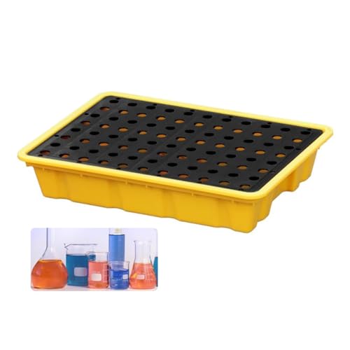 Paleta modular de contención de derrames de tambor de aceite, plataforma antifugas resistente, 49 x 35,5 x 9,5 cm, solución de prevención de derrames fácil de usar para un almacenamiento seguro