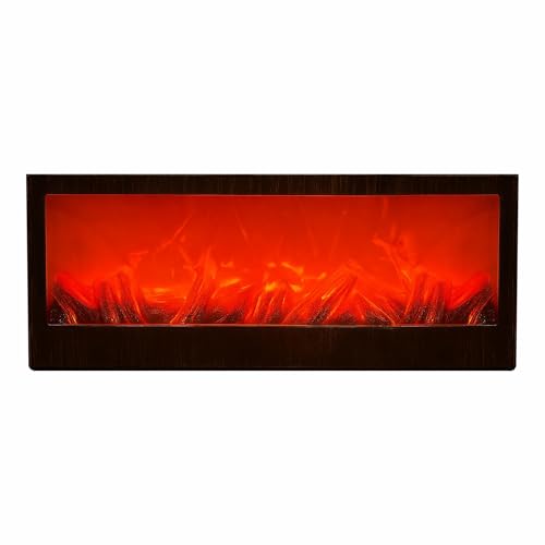 Image of LED Fireplace Lamp Realistic Flame Effect, Vintage Mantel Design, Cozy Ambient Lighting for Home & Office (Black)