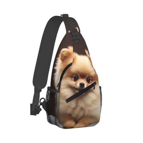Mochila bandolera estilo Pomeranian negra