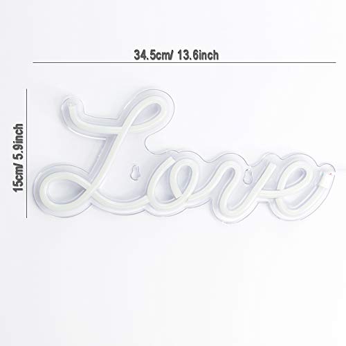 Image of 5V White Love LED Neon Sign Christmas Wedding Party Decoration Wall Lamp USB Powered Children Bedroom Night Light (NEW love white)