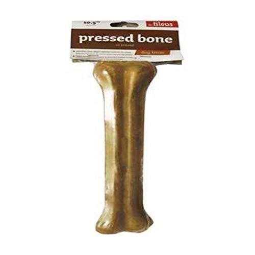 Les Filous 1X Pressed Bone Dog Chew - Premium Quality, Dental Health Benefits, Versatile Play and Chew Stick for All Life Stages - Durable 10.5" Bone, 280-300g