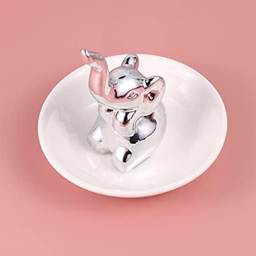BESPORTBLE Ceramic Ring Holder Dish Elephant Jewelry Tray Necklace Bracelet Earrings Rings Jewelry Organizer Display