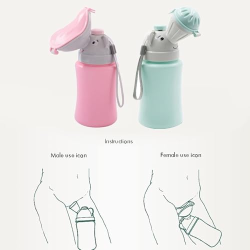 image for GoToSeeU Kids Portable Travel Urinal 500ml for Toddler Boys Girls Pee 