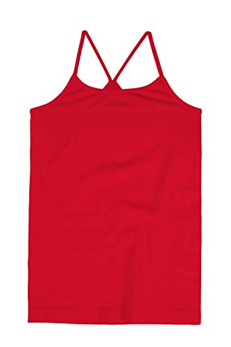 Kurve Girl's Sleeveless Y-Back Tank Top - Stretch Undershirts Camisole, Uv Protective Fabric, Rated Upf 50+ (Made In Usa), Red18, Age 4-6 #TOP1
