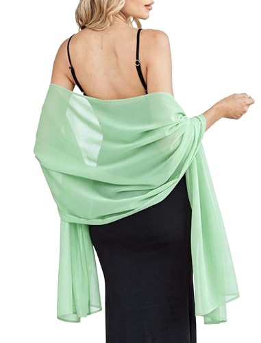Avidlove Elegant Shawl for Evening Dress Lightweight Scarf Wedding Guest Shawl Wrap Ice Green