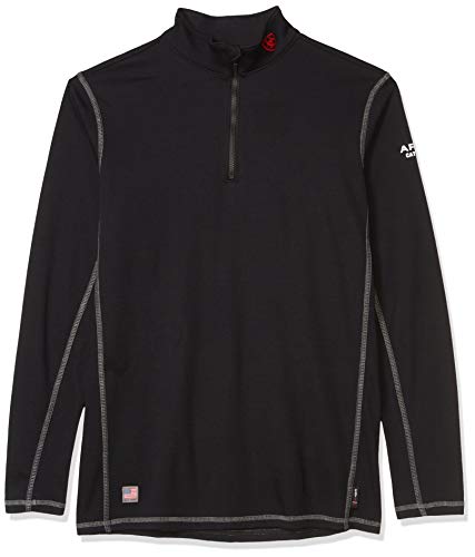Ariat Men's Flame Resistant Polartec 1/4 Zip BaselayerShirt, Black, Large