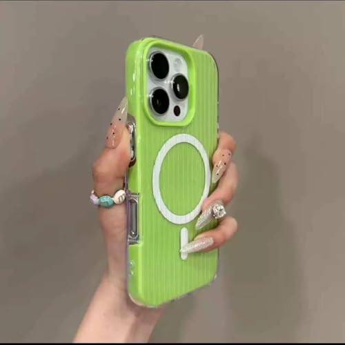 Coque antichoc iPhone 16 Pro Max verte : protège des chutes et charge sans fil