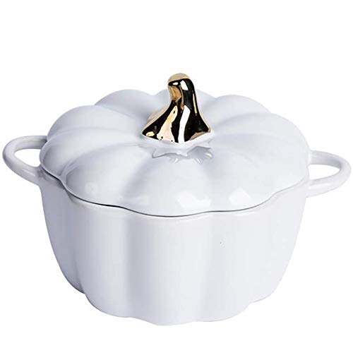 Decoration Pumpkin collector vegetables ceramic soup bowl with lid stoneware harvest pumpkin bowl of soup tureen with handles fine porcelain pumpkin box, 250ml,White