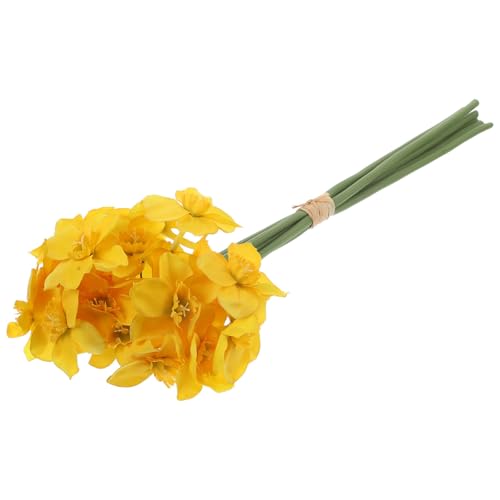 Toyvian Head Artificial Daffodil Bouquet Yellow Faux Flower 