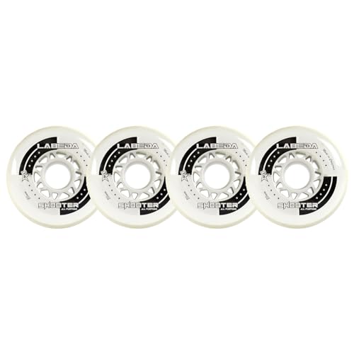 Labeda Shooter Roller Hockey Wheels - 80mm White - 4-Pack
