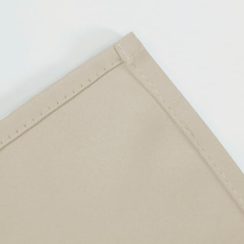 Image of LEMOMO Blackout Curtains 52 x 90 Inch Long Light Beige Curtains Set of 2 Panels Room Darkening Curtains for Bedroom and Living Room