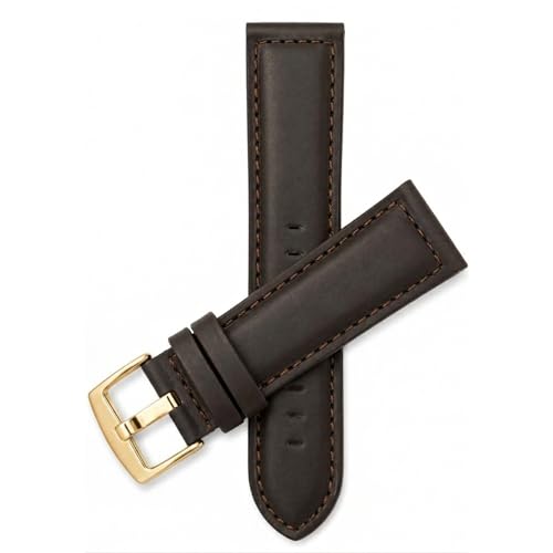 Image of Bandini Mens XL Extra Long Leather Watch Band or Regular Strap, Classic or Buffalo Pattern - 4 Colors, With or Without Stitch - 18mm 20mm 22mm 24mm 26mm 28mm 30mm Leather Watch Band for Men